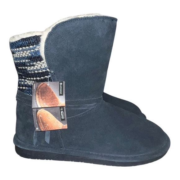 Bearpaw Women's Maggie Navy Blue Suede Sheepskin Winter Boots Size 10 US NWT - Picture 1 of 11